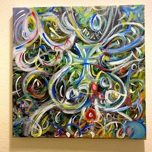 Original artwork. Abstract acrylic painting. Sure to liven any room.